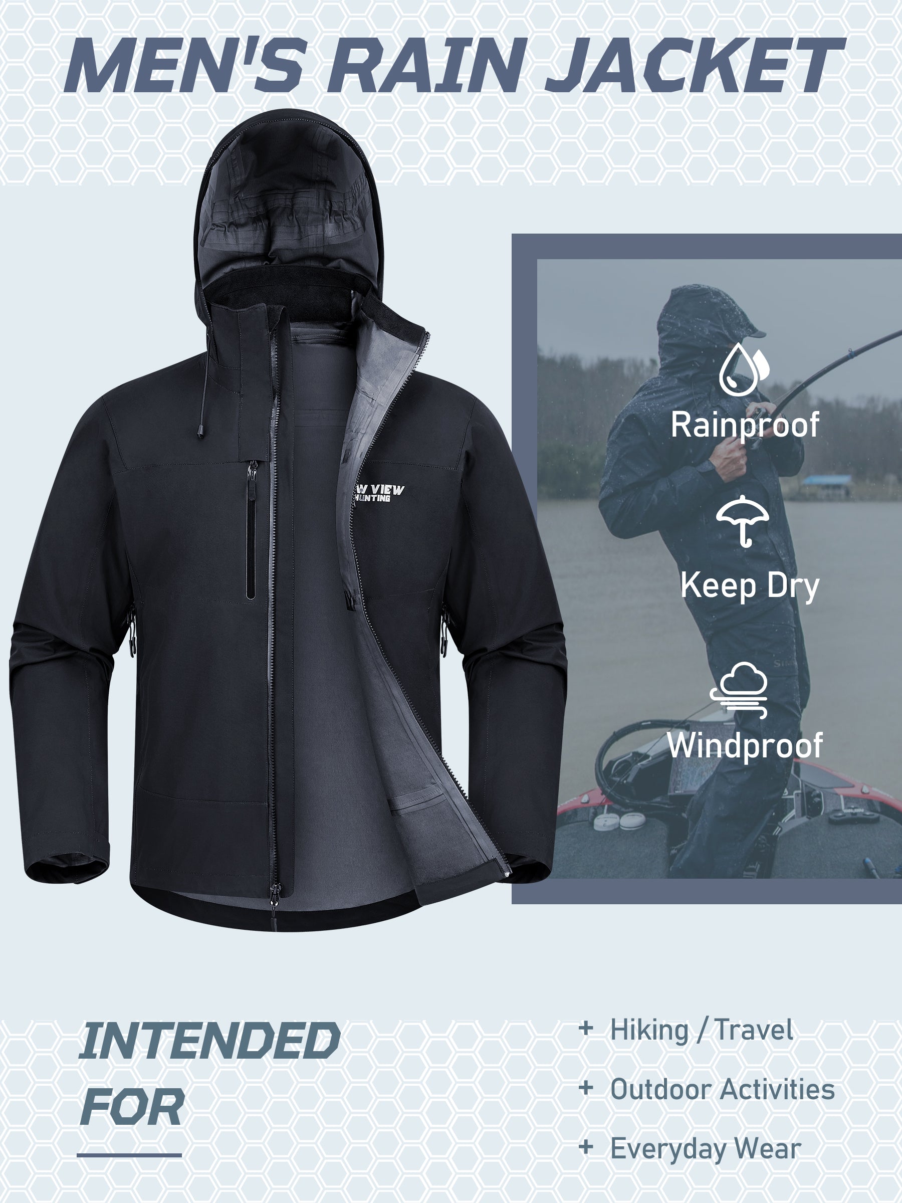 Huk Camo Packable Rain Jacket H4000018 Subphantis Night Vision Medium for  sale online