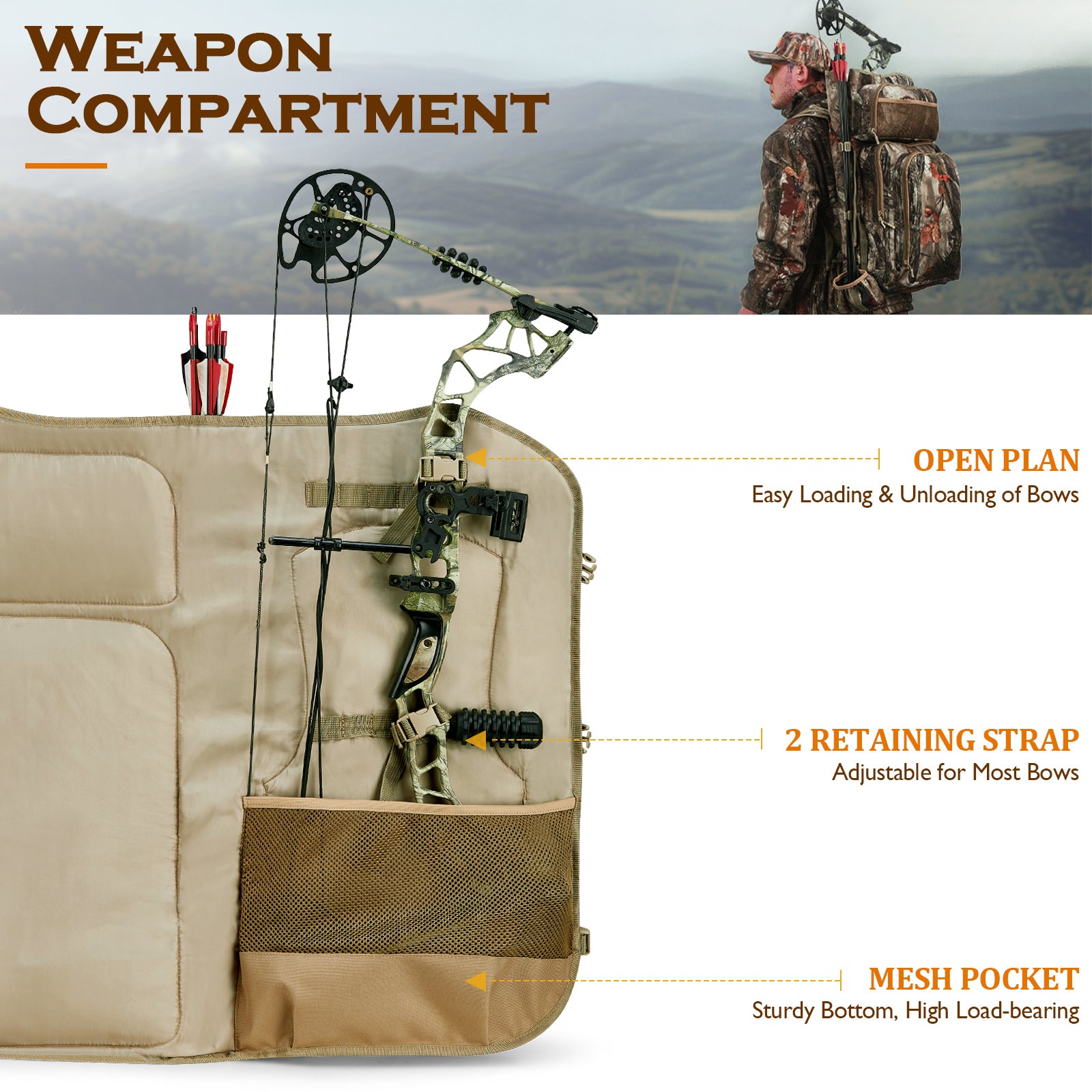 Lightweight Bow Hunting Backpack with Bow Holder New View Hunting