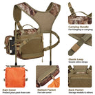 binoculars harness with multiple pockets and built-in waterproof cover, convenient for storage.