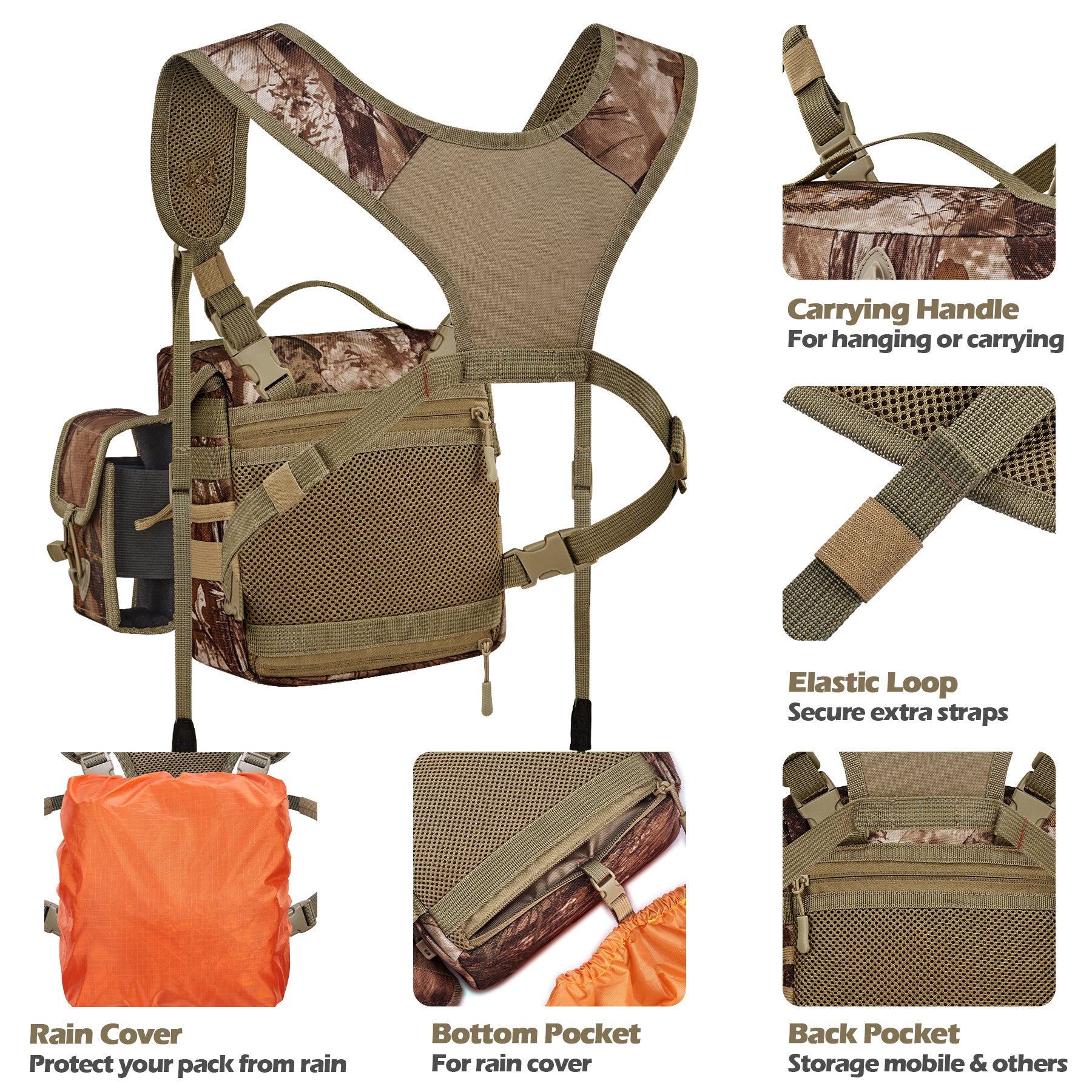 Binocular Chest Pack for Hunting Bino Harness with Range Finder Pouch New View Hunting