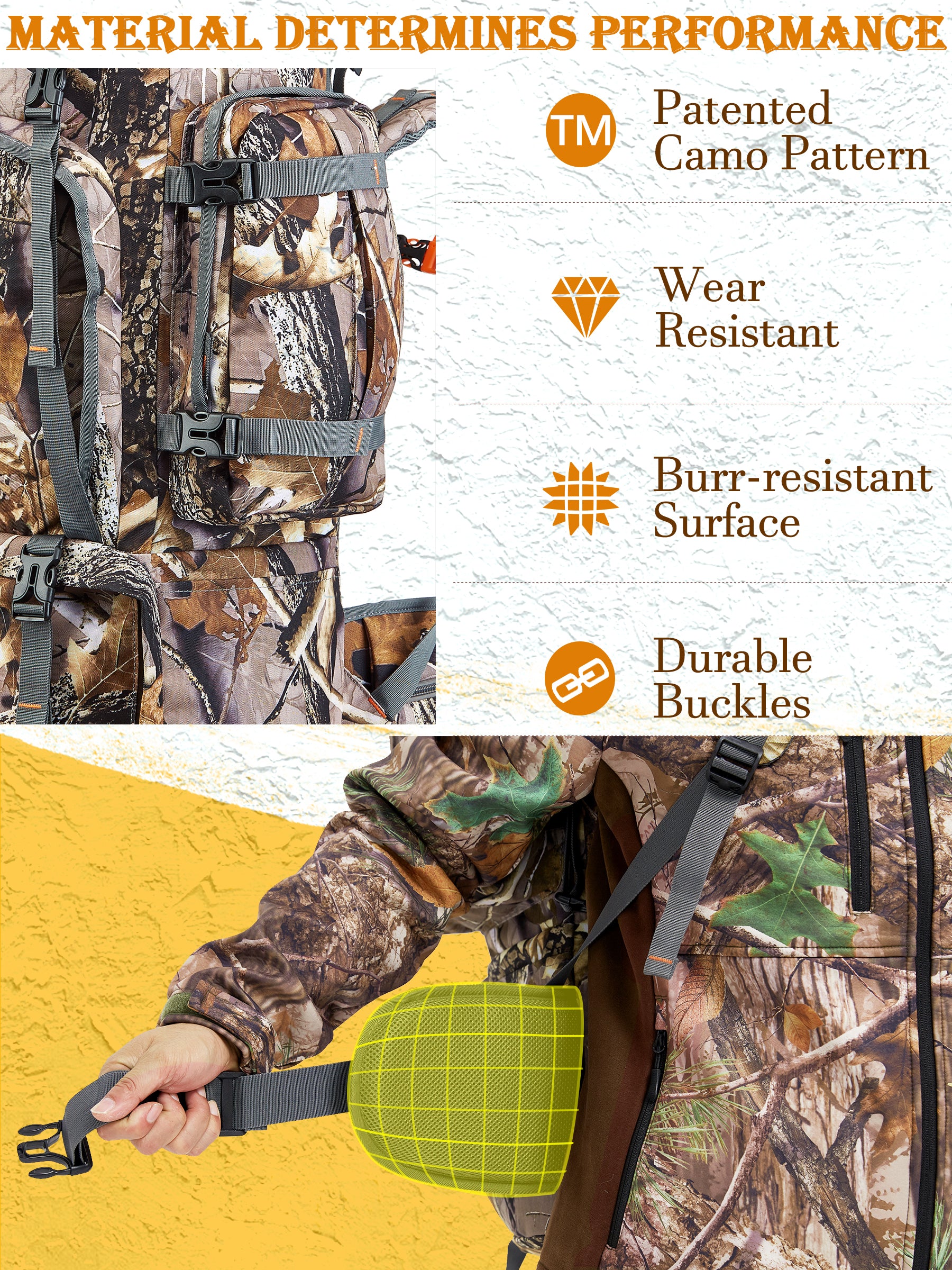 Camo Lightweight Hiking Outdoor Camping Hunting Fishing Backpack P3655