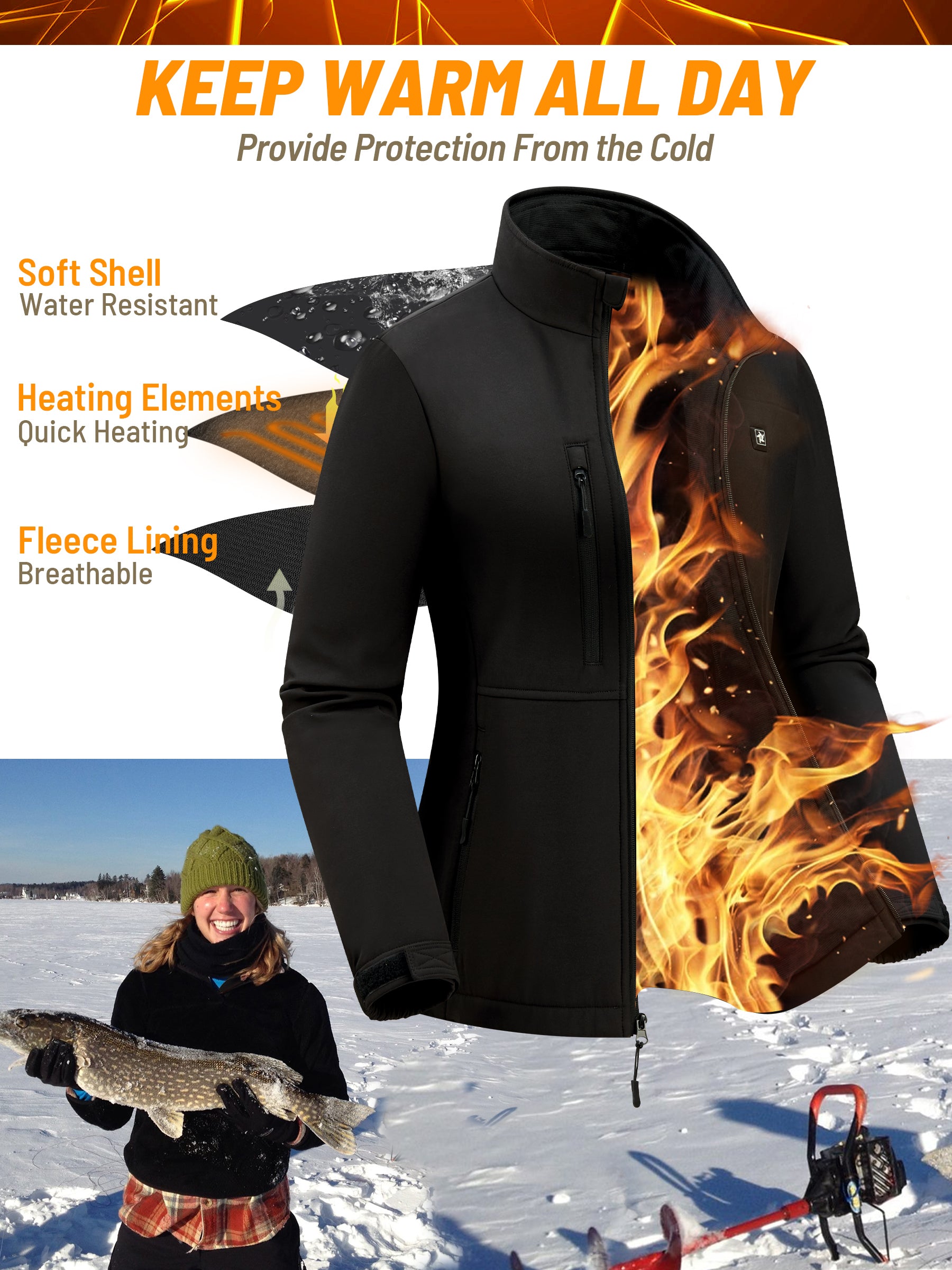 Women's Heated Jacket - Black – New View Hunting
