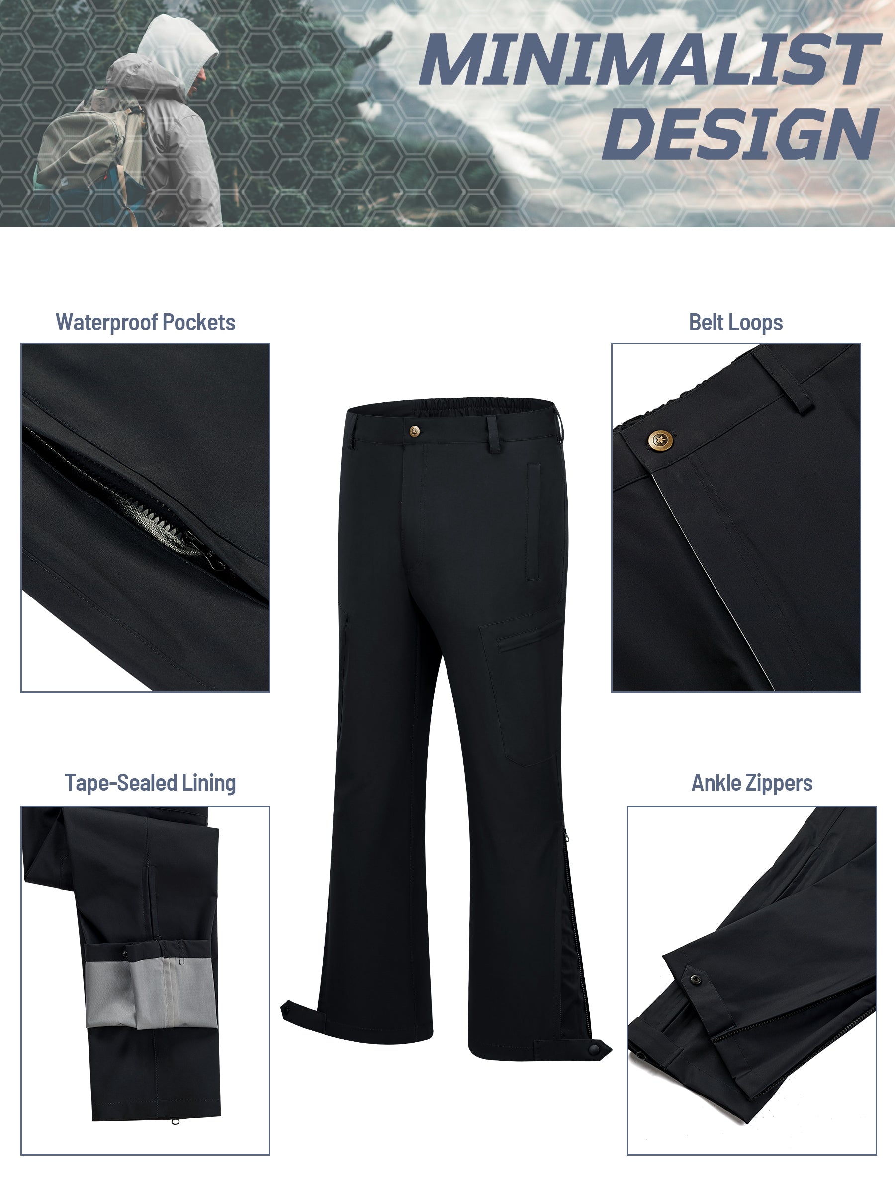 Rain pants with belt loops online