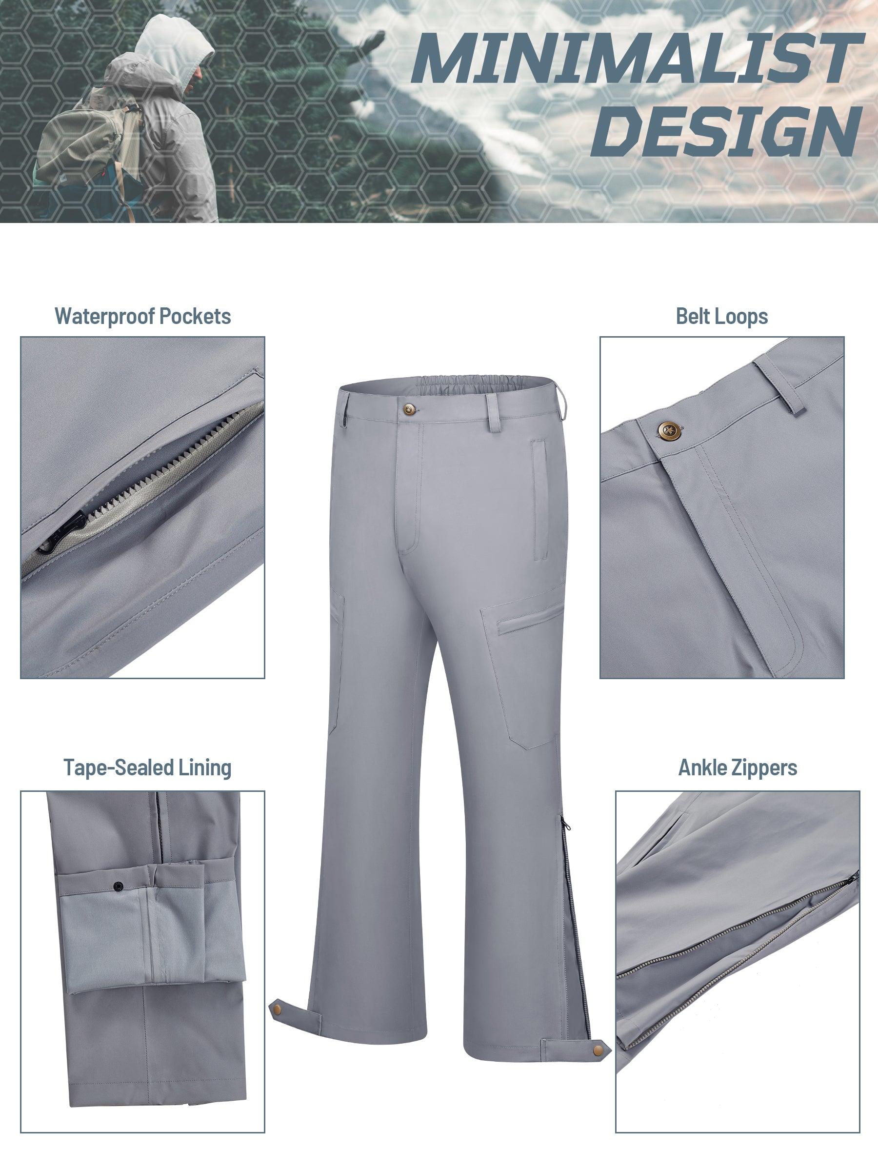 Rain pants with belt loops store