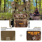 Breathable and water-resistant fabric of bino harness for hunting.