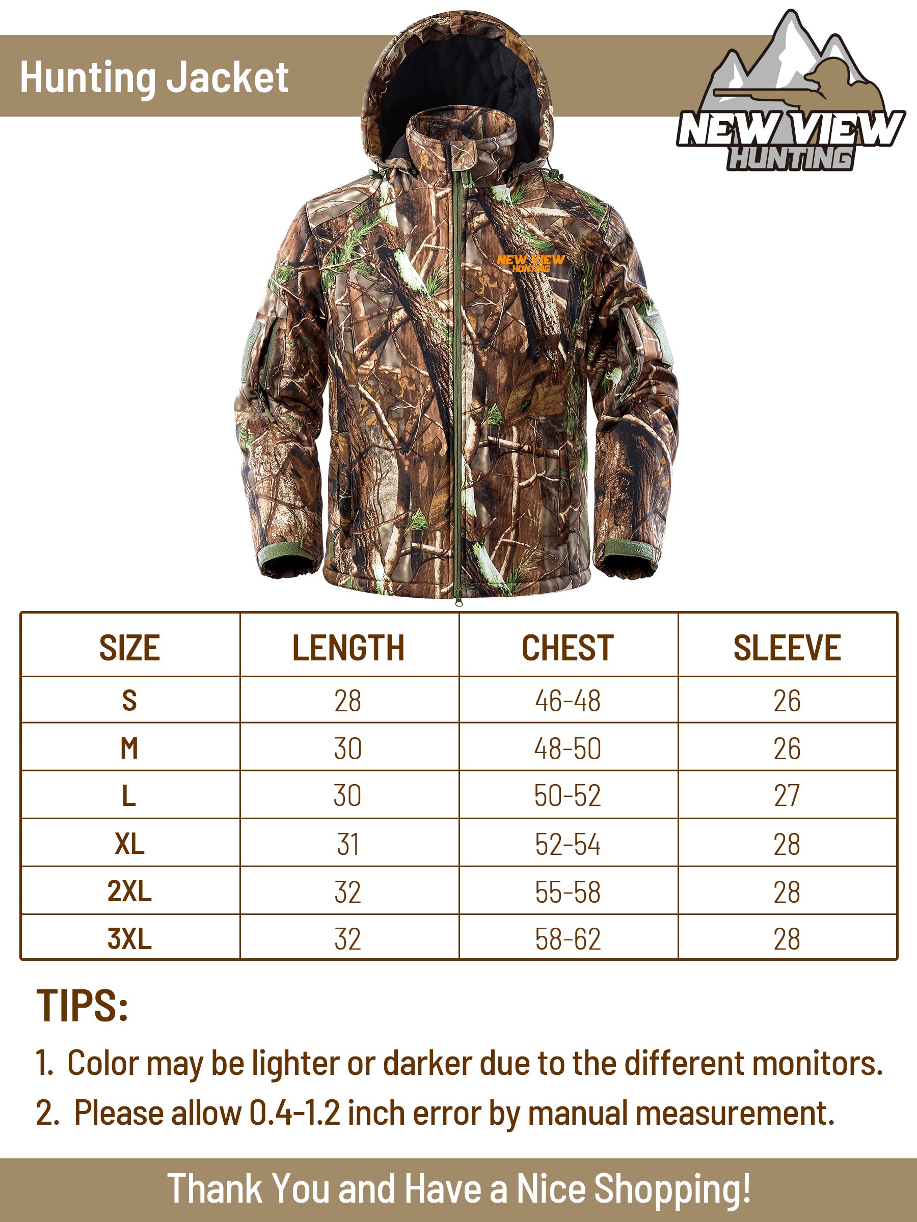 Camo Tree Insulated Jacket for Men New View Hunting