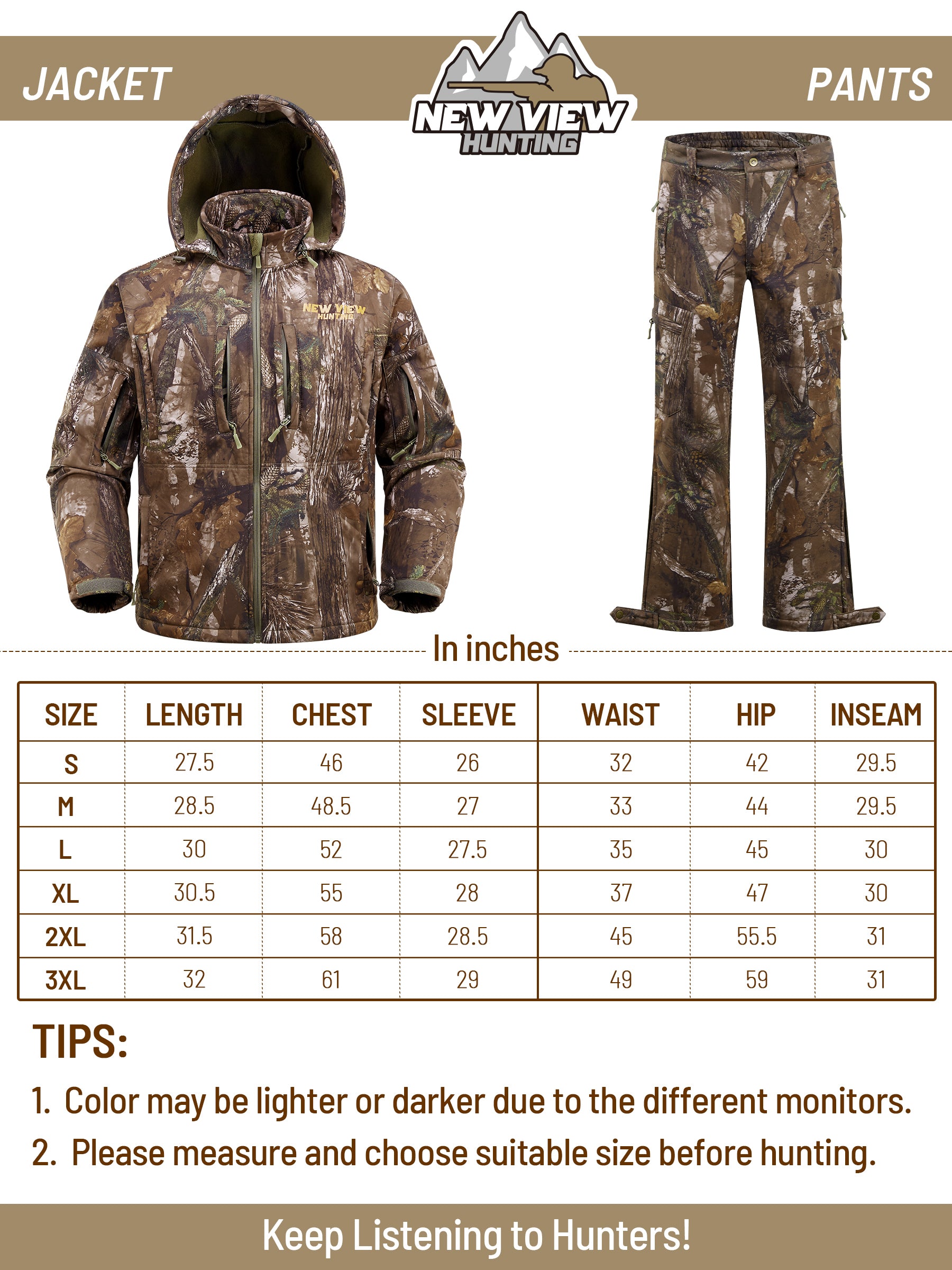 Quiet Camo Tree Hunting Suit For Men With Fleece Lining – New View Hunting
