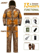 the hunting suit provides 13 pockets